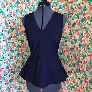 Navy Peplum top
